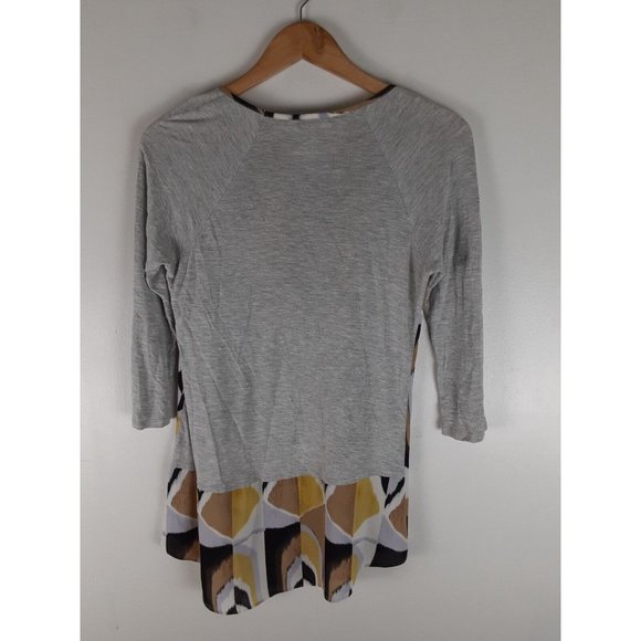 Charming Charlie Women's Gray Abstract Print 3/4 Sleeve Raglan Top Shirt S - Picture 4 of 7